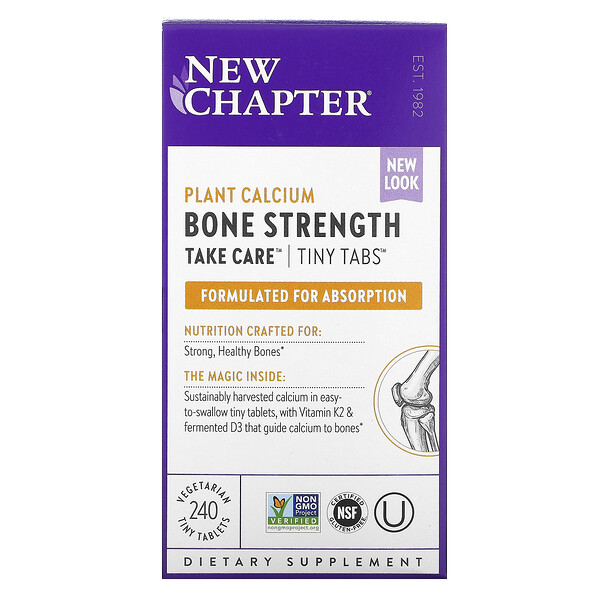 New Chapter, Plant Calcium Bone Strength Take Care, pflanzliches Calcium zur Stärkung der Knochen, 240 pflanzliche Mini-Tabletten