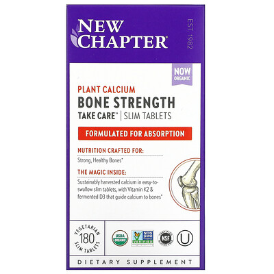 

New Chapter Bone Strength Take Care, добавка для укрепления костей, 180 маленьких растительных таблеток