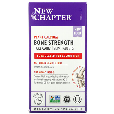 New Chapter Прочность костей, будь осторожен, пищевая добавка для поддержания прочности костей, 180 маленьких таблеток