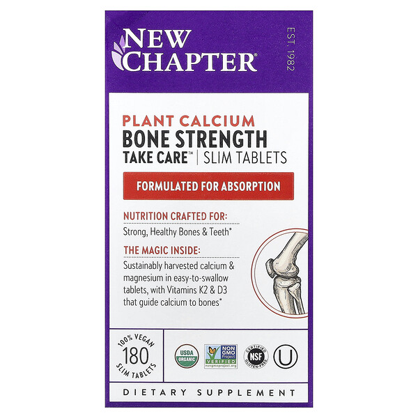 New Chapter Plant Calcium, Bone Strength Take Care™, 180 Vegan Slim Tablets