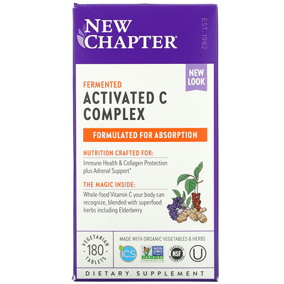 New Chapter комплекс с ферментированным активированным витамином C, 180 вегетарианских таблеток