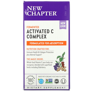 New Chapter, комплекс с ферментированным активированным витамином C, 180 вегетарианских таблеток