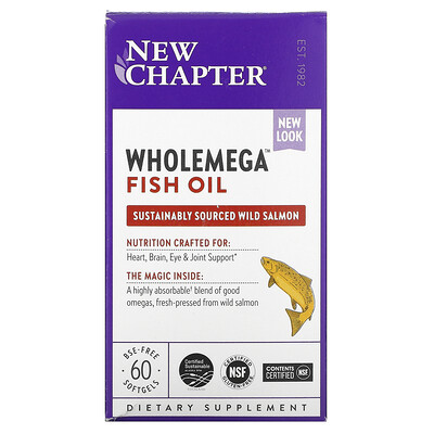 New Chapter Wholemega Fish Oil, 60 Softgels