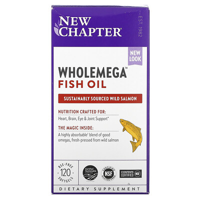 New Chapter Wholemega Fish Oil, 120 Softgels