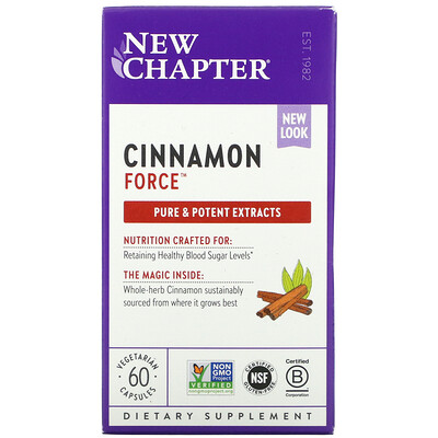 New Chapter Cinnamon Force, 60 Vegetarian Capsules