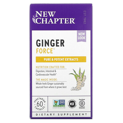 New Chapter Ginger Force, 60 Vegetarian Capsules
