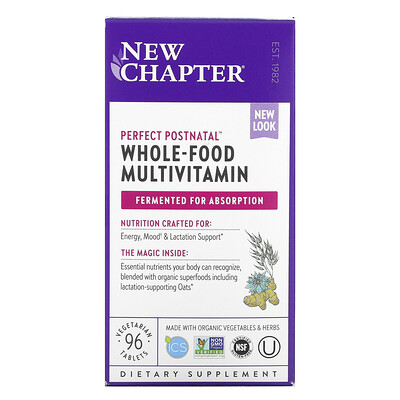 New Chapter Perfect Postnatal Whole-Food Multivitamin 96 Vegetarian Tablets
