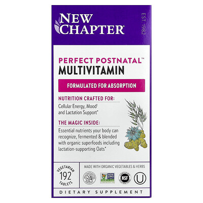 Product Image for New Chapter, Perfect Postnatal Multivitamin, 192 Vegetarian Tablets