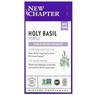 New Chapter, Holy Basil Force™ 圣罗勒素食胶囊，120 粒装