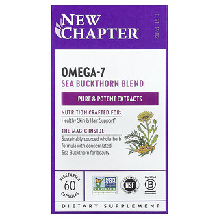 New Chapter, Mezcla de espino amarillo con omega-7, 60 cápsulas vegetales
