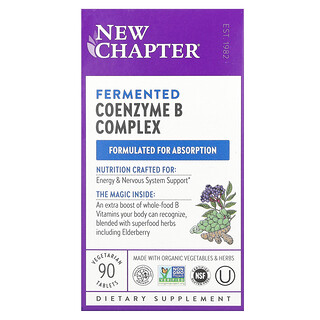 New Chapter, Fermenteret coenzym B-kompleks, 90 vegetariske tabletter
