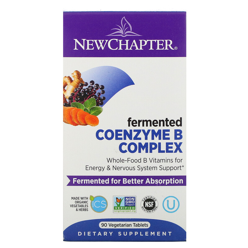 New Chapter, Fermented Coenzyme B Complex, 90 Vegetarian Tablets - IHerb