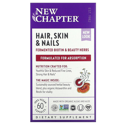 

New Chapter, Hair, Skin & Nails, 60 Vegan Capsules