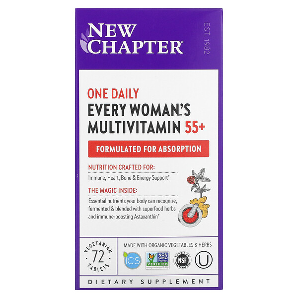 New Chapter, 55+ Every Woman's One Daily Multi, 72 Vegetarian Tablets