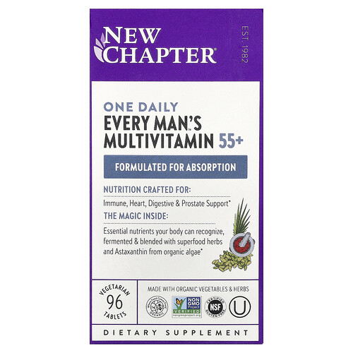 New Chapter One Daily Every Man's™ Multivitamin 55+, 96 Vegetarian Tablets