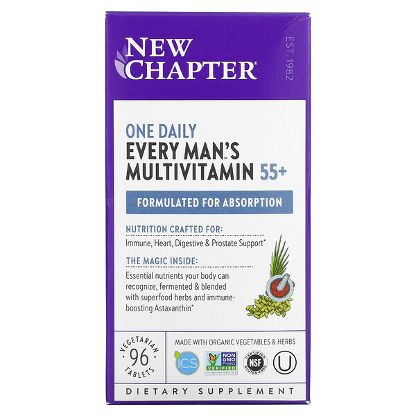 New Chapter, 55+ Every Man's One Daily Multi, 96 Vegetarian Tablets