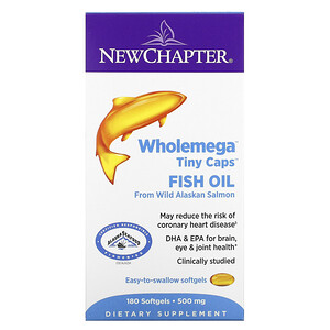 Отзывы о Нью Чэптэ, Wholemega Tiny Caps Fish Oil, 500 mg, 180 Softgels