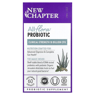 New Chapter, Suplemento probiótico All-Flora™, 60 cápsulas vegetales