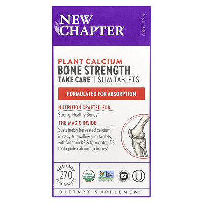 Product Image for New Chapter, Plant Calcium, Bone Strength Take Care , 270 Vegetarian Slim Tablets