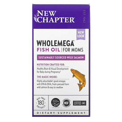 New Chapter Wholemega Fish Oil for Moms, 180 Softgels