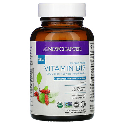 New Chapter Fermented Vitamin B12, 60 Vegan Tablets