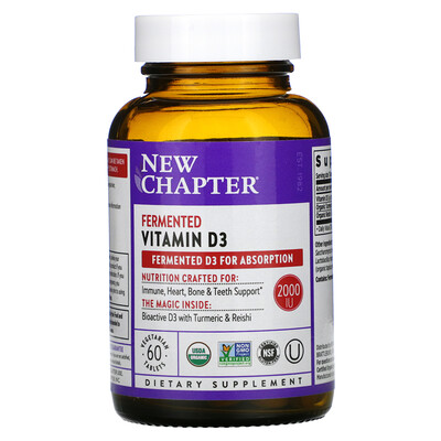 New Chapter Fermented Vitamin D3, 60 Vegan Tablets