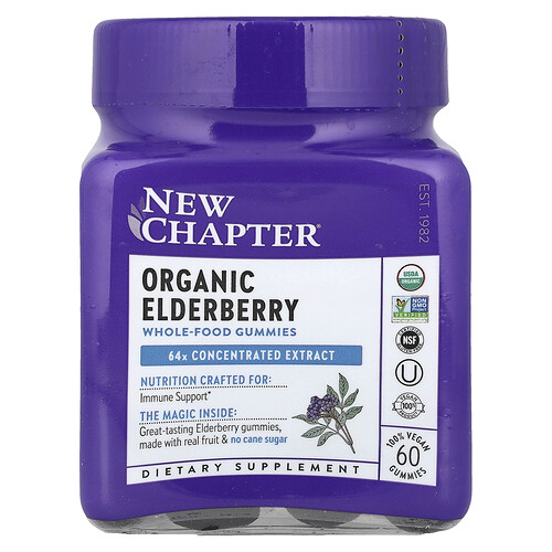 New Chapter Organic Elderberry Whole-Food Gummies, 60 Vegan Gummies