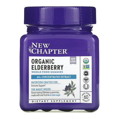 New Chapter Organic Elderberry Whole-Food Gummies, 60 Vegan Gummies