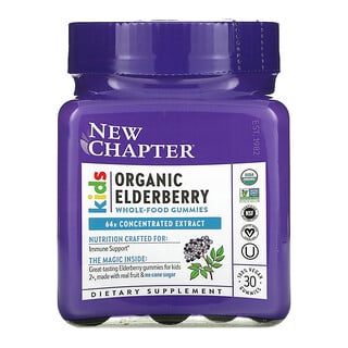 New Chapter, Kids Organic Elderberry Whole-Food Gummies, 30 Vegan Gummies