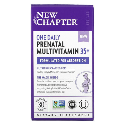 New Chapter One Daily Prenatal Multivitamin 35+, 30 Vegetarian Tablets
