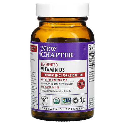 

New Chapter Fermented Vitamin D3 2 000 IU 90 Vegetarian Tablets