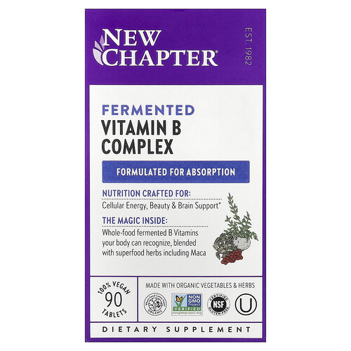 New Chapter Fermented Vitamin B Complex, 90 Vegan Tablets