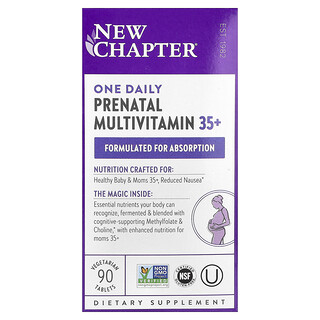 New Chapter, Един дневен пренатален мултивитамин 35+, 90 вегетариански таблетки