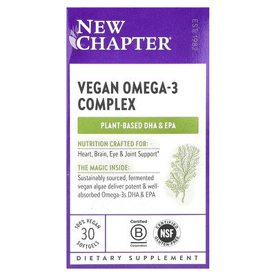 Product Image for New Chapter, Vegan Omega-3 Complex, 30 Softgels
