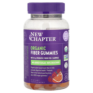 New Chapter, Organic Fiber Gummies, Bio-Ballaststoff-Fruchtgummis, Zitrus-Beeren, 60 Fruchtgummis mit Geschmack