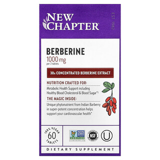 New Chapter, Berberina, 60 comprimidos veganos (500 mg por comprimido)