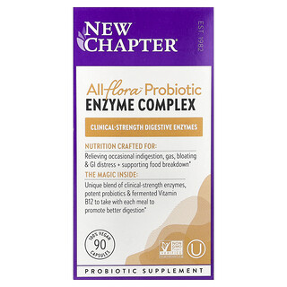 New Chapter, Complexe enzymatique probiotique All Flora™, 90 capsules véganes