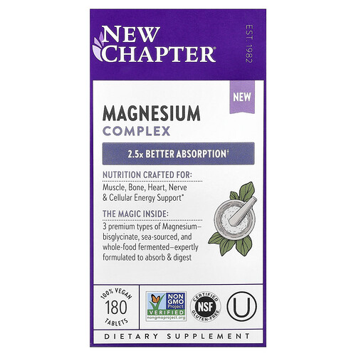 New Chapter Magnesium Complex, 180 Tablets (162.5 mg per Tablet)