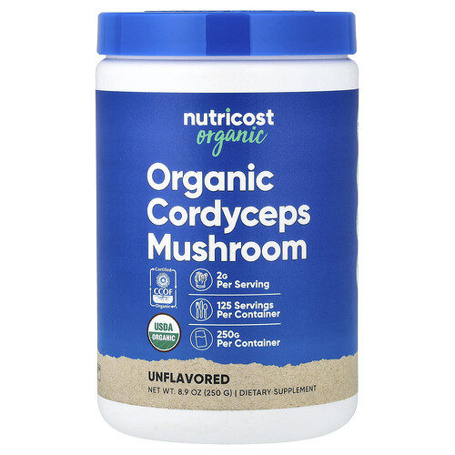 Nutricost, Organic Cordyceps Mushroom, Unflavored, 8.9 oz (250 g)