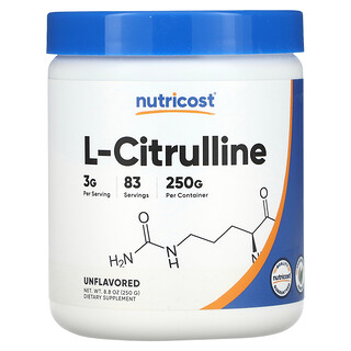 Nutricost, L-citrulina, sin sabor, 250 g (8,8 oz)