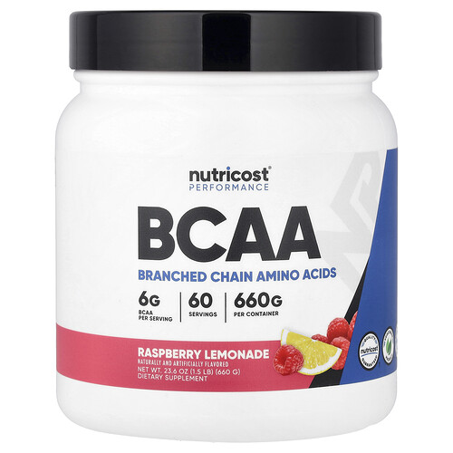 Nutricost Performance, BCAA, Raspberry Lemonade, 1.5 lb (660 g)