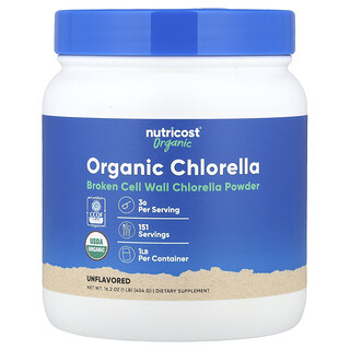 Nutricost, Organic Chlorella Powder, Unflavoured, 454 g (16.2 oz)
