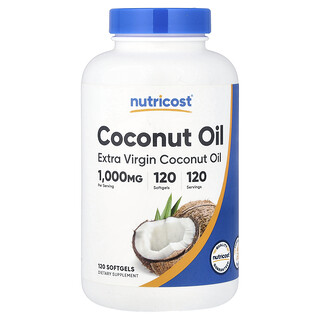 Nutricost, Aceite de coco, 1000 mg, 120 cápsulas blandas