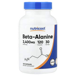 Nutricost, Beta-alanina, 120 cápsulas (850 mg por cápsula)