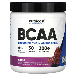 Nutricost, Prestaties, BCAA, Druif, 10.6 oz (300 g)