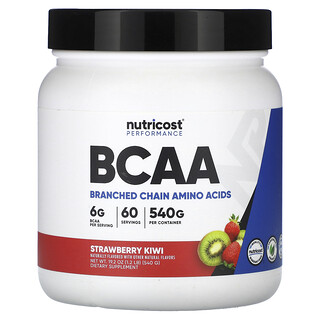 Nutricost, Performance, BCAA, со вкусом клубники и киви, 540 г (1,2 фунта)
