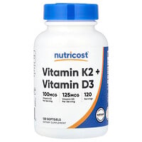 Nutricost, 维生素 K2 + 维生素 D3，120 粒软胶囊