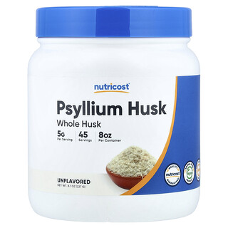 Nutricost, Casca de Psílio, Casca Inteira, Sem Sabor, 227 g (8 oz)