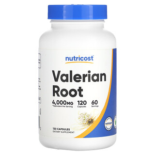 Nutricost, Valeriaanan juuri, 120 kapselia (2 000 mg kapselia kohden)