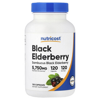 Nutricost, Saúco negro, 5750 mg, 120 cápsulas